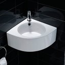 Ver imagem 1 de Cuba de Apoio de Canto Banheiro Lavabo Sobrepor Redonda de Porcelana Cerâmica Louça C300 - Premierde