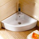 Ver imagem 1 de Cuba de Apoio de Canto Banheiro Lavabo Sobrepor Redonda de Porcelana Cerâmica Louça C293 - Premierde