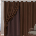 Ver imagem 1 de Cortina Blackout com voil 9,00x2,30 Para Trilho Duplo:Marrom-escuro