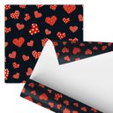 Ver imagem 1 de Papel de Parede Adesivo Corações Vermelhos Fundo Preto 2,80m