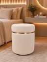 Ver imagem 3 de Puff Cinta Superior Rose Gold, Cor Palha Boucle - Let Móveis