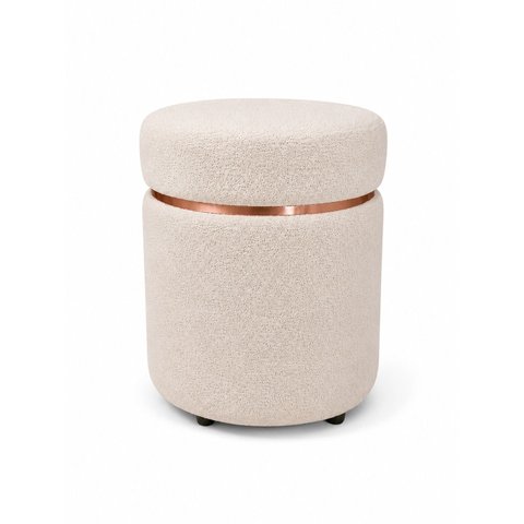 Puff Cinta Superior Rose Gold, Cor Palha Boucle - Let Móveis