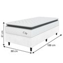 Ver imagem 4 de Cama Box Colchão Solteiro Molas Ensacadas City Pillow Top 88x188x61cm Linho Branco / Preto Hellen