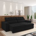 Ver imagem 2 de Sofá Decorativo Hugo 4 Lugares 300cm Reclinável e Retrátil Veludo Preto G45 - Gran Belo