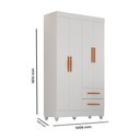Ver imagem 2 de Guarda Roupa Roupeiro Solteiro 4 Portas 2 Gavetas Lite Branco Móveis Leão