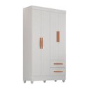 Ver imagem 1 de Guarda Roupa Roupeiro Solteiro 4 Portas 2 Gavetas Lite Branco Móveis Leão