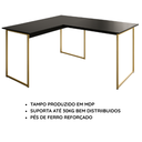 Ver imagem 3 de Mesa de Canto para Computador Home Office Max 150x150 cm - Preto/Dourado