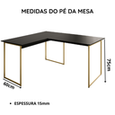 Ver imagem 5 de Mesa de Canto para Computador Home Office Max 150x150 cm - Preto/Dourado