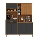 Ver imagem 2 de Armário de Cozinha Compacta Fidelitá Amsterdã 160cm 7 Portas 1 Gaveta com Tampo e Fundo