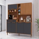Ver imagem 1 de Armário de Cozinha Compacta Fidelitá Amsterdã 160cm 7 Portas 1 Gaveta com Tampo e Fundo