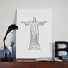 Quadro Decorativo Canvas 40x30cm Cristo Redentor Minimalista - 4
