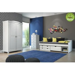 Cama Solteiro 5 Gavetas e Nicho Madeira Maciça Floro - 6
