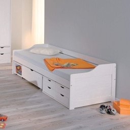 Cama Solteiro 5 Gavetas e Nicho Madeira Maciça Floro - 12