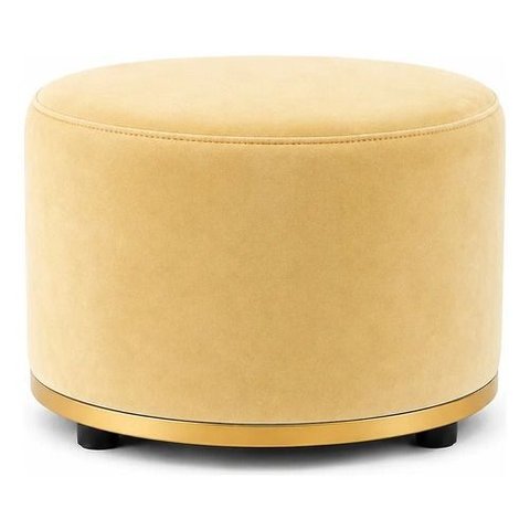 Puff Redondo Infantil - Banquinho Decorativo para Quarto Brinquedoteca - Espaço Kids Amarelo