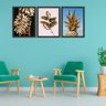 Kit 3 Quadros Decorativos Abacaxi e Folhas Preto - Grande - 2