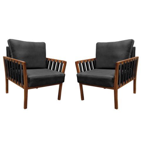 KIT 2 POLTRONAS DECORATIVA LUXO CALIFÓRNIA DORA BELA Califónia 0131