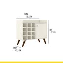 Ver imagem 3 de Aparador Buffet Bar Retrô 88 X 77 Cm 1 Porta Adega Mdp Off White - Clicklar