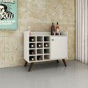 Ver imagem 2 de Aparador Buffet Bar Retrô 88 X 77 Cm 1 Porta Adega Mdp Off White - Clicklar