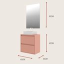 Ver imagem 3 de Gabinete para Banheiro com Cuba e Espelheira 60cm Mdf Rosa Dubai - On Móveis