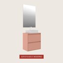 Ver imagem 2 de Gabinete para Banheiro com Cuba e Espelheira 60cm Mdf Rosa Dubai - On Móveis