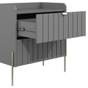 Ver imagem 7 de Mesa de Cabeceira em Madeira Mdf Cinza Moriah 60cm Moderna:champagne/cinza