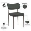 Ver imagem 4 de Kit 04 Cadeiras Decorativa Estofada para Sala de Jantar Melina Base Arena L02 Linho Verde Musgo - Ly
