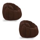 Ver imagem 1 de Kit 02 Poltronas Decorativa Orgânica para Sala Cloud Bouclê Marrom E03 - D’Rossi
