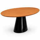 Ver imagem 4 de Mesa de Jantar Oval 160x90cm Freijó - Base Cone Preto