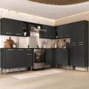 Ver imagem 1 de Armário Cozinha Modulada Completa de Canto 432,5cmpequim Pop Multimóveis Mp3773 Preto