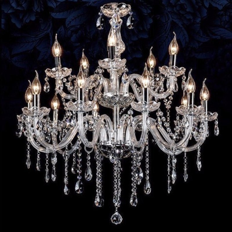 Lustre Maria Thereza 15 Braços 80cm Cristal K9 Candelabro Provençal ...