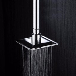 Ducha de Teto Quadrada 10x10 Inox Sus304 10cm Borda Fina com Braço - Máxima Metais - 1