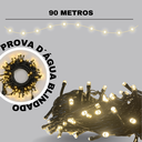 Ver imagem 2 de Kit 5 Cordão 1000 Leds Fixo Prova D'Água 90m Branco Quente Bivolt