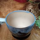 Ver mais imagens de Jogo 3 Peças Cachepô de Cerâmica Azul 13.4x14.0x14.0cm Vaso Plantas Jardim Sala