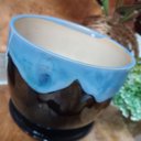 Ver imagem 4 de Jogo 3 Peças Cachepô de Cerâmica Azul 13.4x14.0x14.0cm Vaso Plantas Jardim Sala