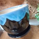Ver imagem 6 de Jogo 3 Peças Cachepô de Cerâmica Azul 13.4x14.0x14.0cm Vaso Plantas Jardim Sala