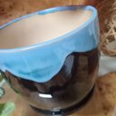 Ver imagem 3 de Jogo 3 Peças Cachepô de Cerâmica Azul 13.4x14.0x14.0cm Vaso Plantas Jardim Sala