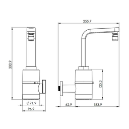 Torneira Elétrica Slim 4t De Parede Preta Hydra 220v - 5