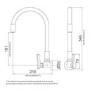 Ver imagem 3 de Torneira Lorenflex de Parede com Bica Flexível Lorenzetti 1178 B27 Preta