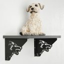 Ver imagem 2 de Par Mãos Francesas Ornamentada Lobo Preto Aço 20cm Industrial Zarg