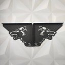 Ver imagem 5 de Par Mãos Francesas Ornamentada Lobo Preto Aço 20cm Industrial Zarg