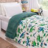 Edredom Diverkids Solteiro Infantil Malha Estampada 1 Peça - Dinossauro Verde - 3