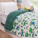Ver imagem 3 de Edredom Diverkids Solteiro Infantil Malha Estampada 1 Peça - Dinossauro Verde
