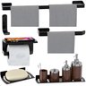 Kit Acessórios para Banheiro Preto Fosco 6 Peças Zmt - 2