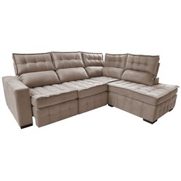 Sofá de Canto Direito 2,65x2,30m Retrátil e Reclinável com Molas Ensacadas Cama inBox Nobre - 7