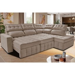 Sofá de Canto Direito 2,65x2,30m Retrátil e Reclinável com Molas Ensacadas Cama inBox Nobre - 2