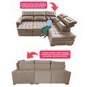 Ver imagem 4 de Sofá de Canto Direito 2,65x2,30m Retrátil e Reclinável com Molas Ensacadas Cama inBox Nobre