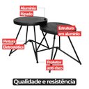 Ver imagem 5 de Kit 2 Mesa de Centro Redonda Línea Alumínio Ripado Preto para Area Externa de Piscina - Arkell