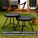 Ver imagem 4 de Kit 2 Mesa de Centro Redonda Línea Alumínio Ripado Preto para Area Externa de Piscina - Arkell