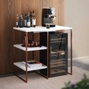 Ver imagem 1 de Aparador Adega Industrial Bar Barzinho Bourbon Aço Cobre e Branco 80 Cm