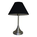 Ver imagem 3 de Abajur para Sala ou Quarto Base em Alumínio Escovado e Cúpula de algodão Preto